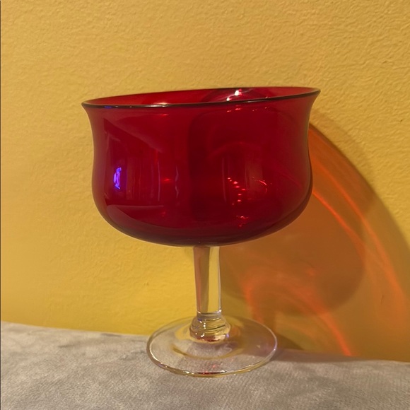 Vintage Red Glass Goblet - Picture 3 of 4